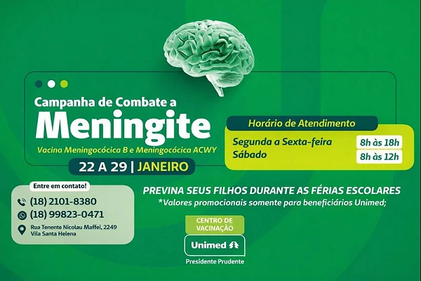 Unimed Prudente realiza campanha de combate à meningite no Centro de Vacinação